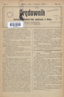 Orędownik Starostwa i Wydziału Rady powiatowej w Mielcu. R.9, nr 1 (1 kwietnia 1929)