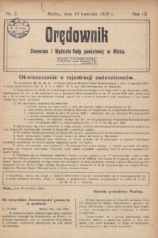 Orędownik Starostwa i Wydziału Rady powiatowej w Mielcu. R.9, nr 2 (15 kwietnia 1929)
