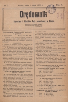 Orędownik Starostwa i Wydziału Rady powiatowej w Mielcu. R.10, nr 3 (1 maja 1930)