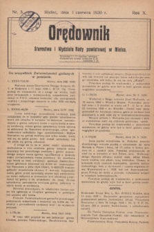 Orędownik Starostwa i Wydziału Rady powiatowej w Mielcu. R.10, nr 5 (1 czerwca 1930)