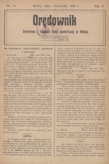 Orędownik Starostwa i Wydziału Rady powiatowej w Mielcu. R.10, nr 15 (1 listopada 1930)