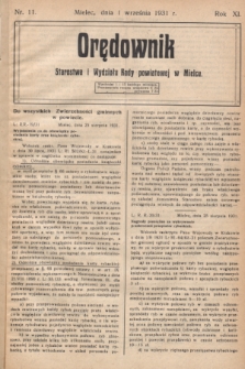 Orędownik Starostwa i Wydziału Rady powiatowej w Mielcu. R.11, nr 11 (1 września 1931)