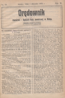 Orędownik Starostwa i Wydziału Rady powiatowej w Mielcu. R.11, nr 19 (1 stycznia 1932)