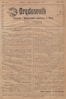 Orędownik Starostwa i Wydziału Rady powiatowej w Mielcu. R.11, nr 24 (15 marca 1932)