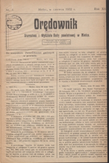 Orędownik Starostwa i Wydziału Rady powiatowej w Mielcu. R.12, nr 3 (czerwiec 1932)