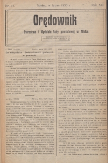 Orędownik Starostwa i Wydziału Rady powiatowej w Mielcu. R.13, nr 11 (luty 1933)