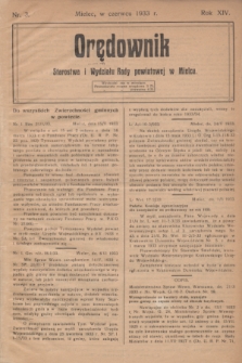 Orędownik Starostwa i Wydziału Rady powiatowej w Mielcu. R.14, nr 3 (czerwiec 1933)