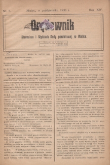 Orędownik Starostwa i Wydziału Rady powiatowej w Mielcu. R.14, nr 7 (październik 1933)