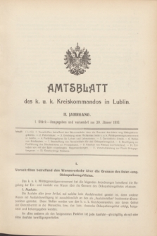 Amtsblatt des k. u. k. Kreiskommandos in Lublin.Jg.2, Stück 1 (30 Jänner 1916) + dod.