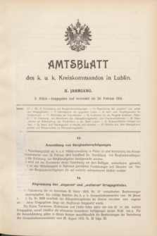 Amtsblatt des k. u. k. Kreiskommandos in Lublin.Jg.2, Stück 2 (28 Februar 1916)