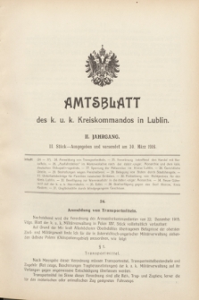 Amtsblatt des k. u. k. Kreiskommandos in Lublin.Jg.2, Stück 3 (30 März 1916) + dod.