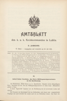 Amtsblatt des K. u. K. Kreiskommandos in Lublin.Jg.2, Stück 6 (10 Juli 1916) + dod.