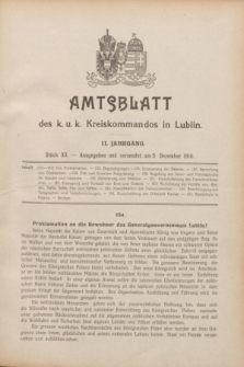 Amtsblatt des K. u. K. Kreiskommandos in Lublin.Jg.2, Stück 12 (5 Dezember 1916) + dod.