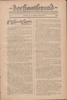 Der Hausfreund : Unterhaltungsbeilage zum „Ostdeutschen Volksblatt”.1928, Nr. 24 (25 Nebelung [November])