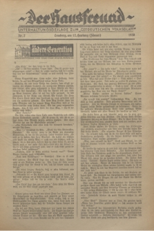 Der Hausfreund : Unterhaltungsbeilage zum „Ostdeutschen Volksblatt”.1930, Nr. 2 (12 Hartung [Jänner])