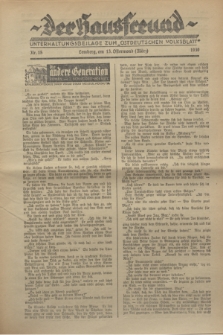 Der Hausfreund : Unterhaltungsbeilage zum „Ostdeutschen Volksblatt”.1930, Nr. 15 (13 Ostermond [März] [i.e.April])