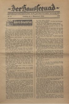 Der Hausfreund : Unterhaltungsbeilage zum „Ostdeutschen Volksblatt”.1930, Nr. 18 (4 Wonnemond [Mai])