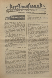 Der Hausfreund : Unterhaltungsbeilage zum „Ostdeutschen Volksblatt”.1930, Nr. 20 (18 Wonnemond [Mai])