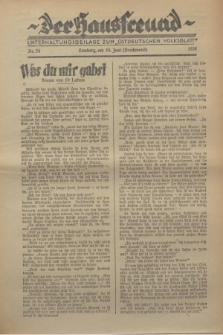 Der Hausfreund : Unterhaltungsbeilage zum „Ostdeutschen Volksblatt”.1930, Nr. 24 (15 Brachmond [Juni])