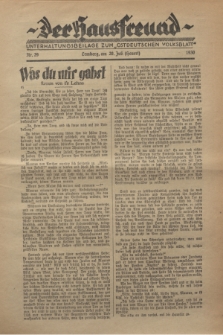 Der Hausfreund : Unterhaltungsbeilage zum „Ostdeutschen Volksblatt”.1930, Nr. 29 (20 Heuert [Juli])
