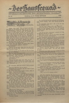 Der Hausfreund : Unterhaltungsbeilage zum „Ostdeutschen Volksblatt”.1930, Nr. 41 (12 Gilbhart [Oktober])