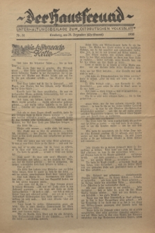Der Hausfreund : Unterhaltungsbeilage zum „Ostdeutschen Volksblatt”.1930, Nr. 51 (25 Christmont [Dezember])