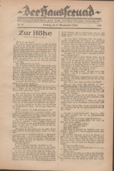 Der Hausfreund : Unterhaltungsbeilage zum „Ostdeutschen Volksblatt”.1929, Nr. 19 (12 Wonnemond [Mai])