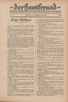 Der Hausfreund : Unterhaltungsbeilage zum „Ostdeutschen Volksblatt”.1929, Nr. 20 (19 Wonnemond [Mai])