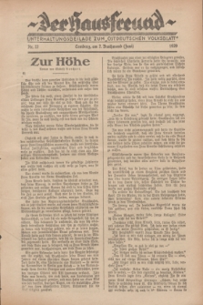 Der Hausfreund : Unterhaltungsbeilage zum „Ostdeutschen Volksblatt”.1929, Nr. 22 (2 Brachmond [Juni])