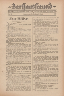 Der Hausfreund : Unterhaltungsbeilage zum „Ostdeutschen Volksblatt”.1929, Nr. 26 (30 Brachmond [Juni])