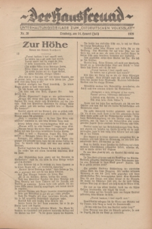 Der Hausfreund : Unterhaltungsbeilage zum „Ostdeutschen Volksblatt”.1929, Nr. 28 (14 Heuert [Juli])