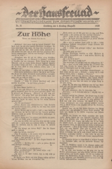 Der Hausfreund : Unterhaltungsbeilage zum „Ostdeutschen Volksblatt”.1929, Nr. 31 (4 Ernting [August])