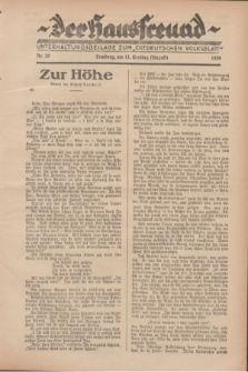 Der Hausfreund : Unterhaltungsbeilage zum „Ostdeutschen Volksblatt”.1929, Nr. 32 (11 Ernting [August])