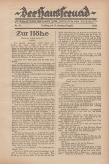 Der Hausfreund : Unterhaltungsbeilage zum „Ostdeutschen Volksblatt”.1929, Nr. 34 (25 Ernting [August])