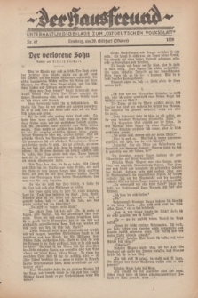 Der Hausfreund : Unterhaltungsbeilage zum „Ostdeutschen Volksblatt”.1929, Nr. 42 (20 Gilbhart [Oktober])