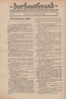 Der Hausfreund : Unterhaltungsbeilage zum „Ostdeutschen Volksblatt”.1929, Nr. 49 (8 Christmond [Dezember])
