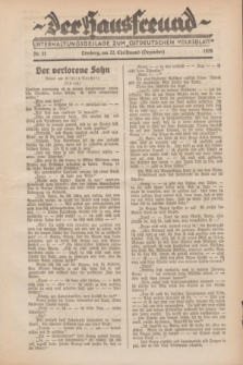 Der Hausfreund : Unterhaltungsbeilage zum „Ostdeutschen Volksblatt”.1929, Nr. 51 (22 Christmond [Dezember])
