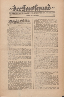 Der Hausfreund : Unterhaltungsbeilage zum „Ostdeutschen Volksblatt”.1931, Nr. 6 (8 Harnung [Februar])