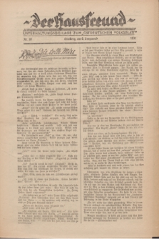 Der Hausfreund : Unterhaltungsbeilage zum „Ostdeutschen Volksblatt”.1931, Nr. 10 (8 Lenzmond [März])
