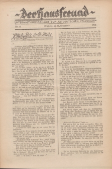 Der Hausfreund : Unterhaltungsbeilage zum „Ostdeutschen Volksblatt”.1931, Nr. 11 (15 Lenzmond [März])