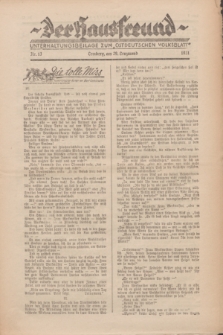 Der Hausfreund : Unterhaltungsbeilage zum „Ostdeutschen Volksblatt”.1931, Nr. 13 (29 Lenzmond [März])