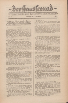 Der Hausfreund : Unterhaltungsbeilage zum „Ostdeutschen Volksblatt”.1931, Nr. 14 (5 Ostermond [April])