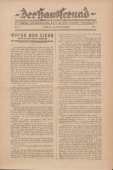 Der Hausfreund : Unterhaltungsbeilage zum „Ostdeutschen Volksblatt”.1931, Nr. 17 (26 Ostermond [April])