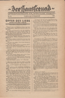 Der Hausfreund : Unterhaltungsbeilage zum „Ostdeutschen Volksblatt”.1931, Nr. 19 (10 Wonnemond [Mai])