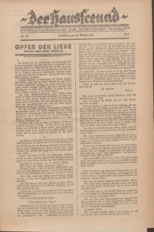 Der Hausfreund : Unterhaltungsbeilage zum „Ostdeutschen Volksblatt”.1931, Nr. 24 (14 Brachmond [Juni])