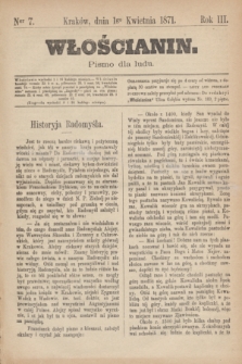 Włościanin : pismo dla ludu.R.3, nr 7 (1 kwietnia 1871)