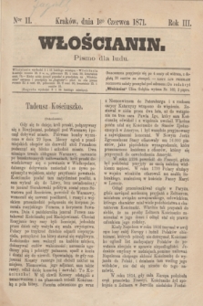 Włościanin : pismo dla ludu.R.3, nr 11 (1 czerwca 1871)