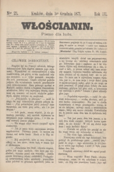 Włościanin : pismo dla ludu.R.3, nr 23 (1 grudnia 1871)