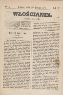 Włościanin : pismo dla ludu.R.4, nr 4 (16 lutego 1872)