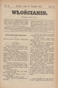Włościanin : pismo dla ludu.R.4, nr 15 (1 sierpnia 1872)